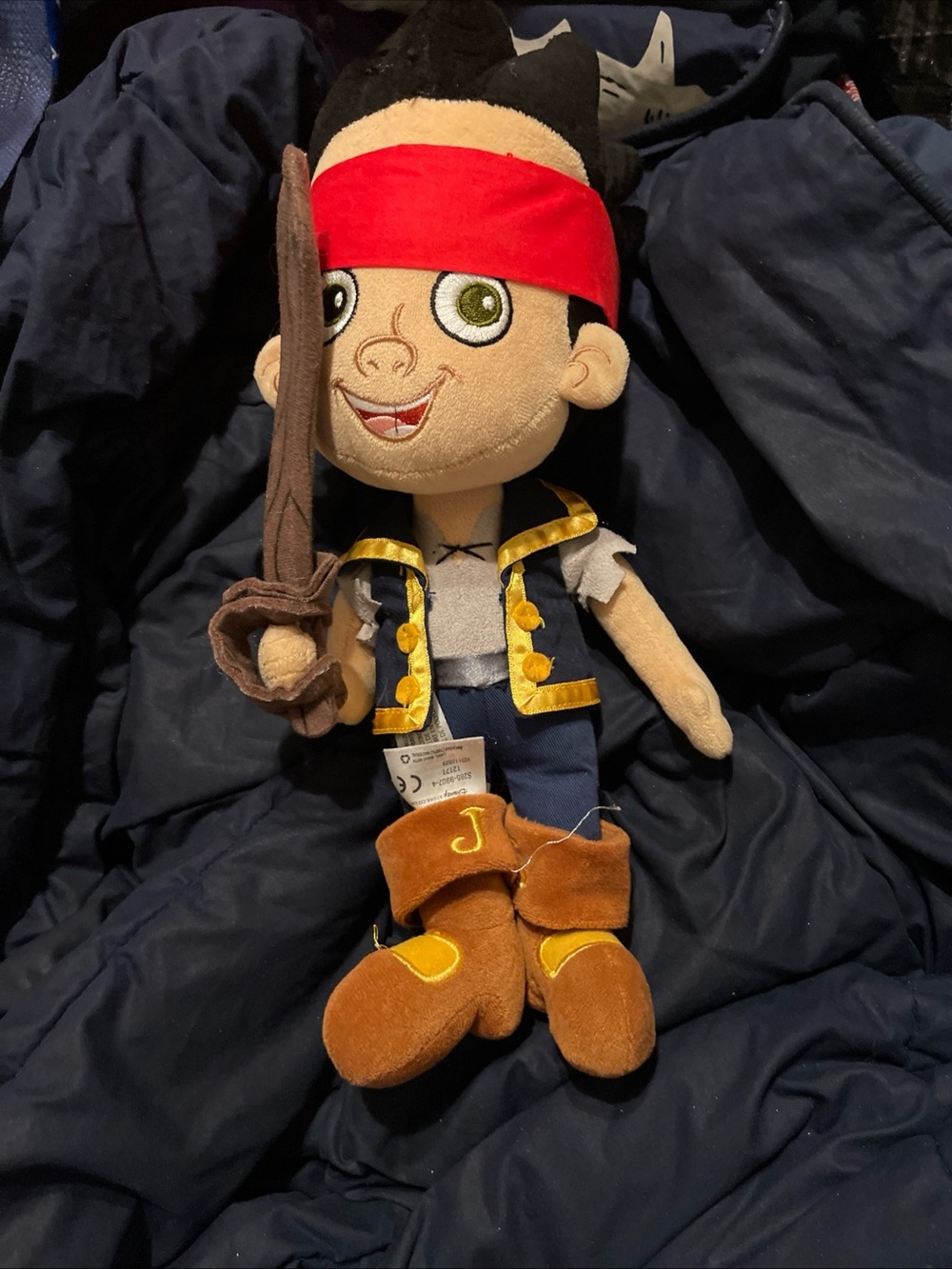 Disney Jake Plush Pirate Doll with Red Headband and Brown Boots
